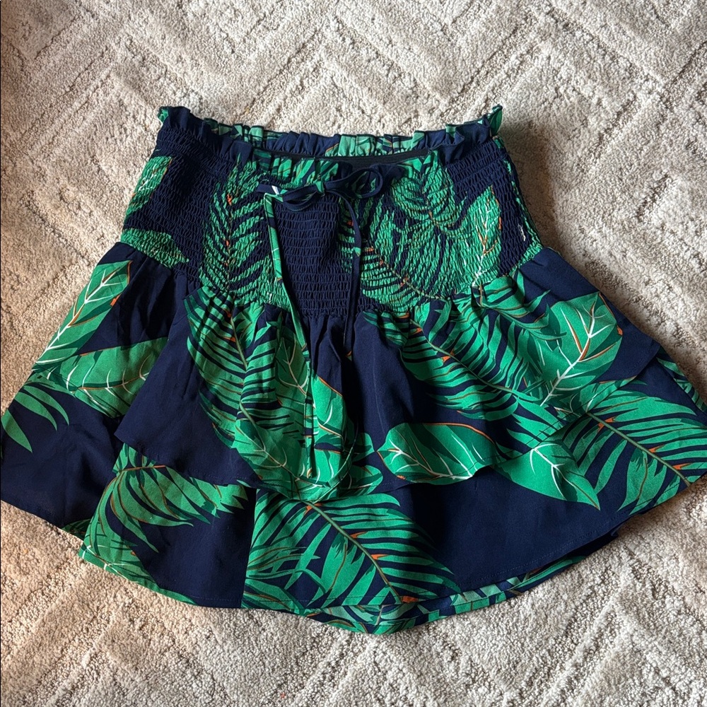 SHEIN VCAY Tropical Print Stretch Waist Wide Leg Shorts sz. XL